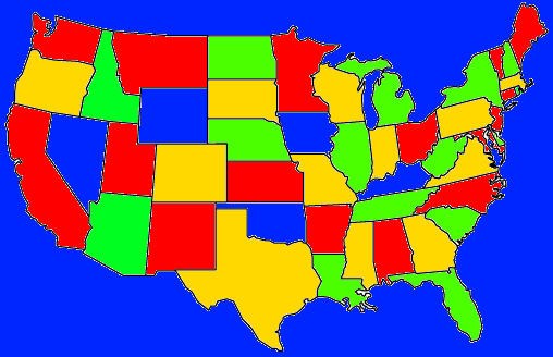 4-colored US map including outer region